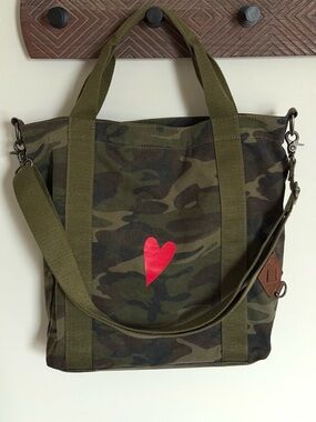 Alternative Camouflage Camo Heart Canvas Cotton Tote Bag